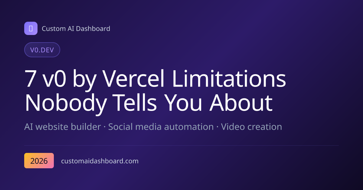7 v0 by Vercel Limitations Nobody Tells You About