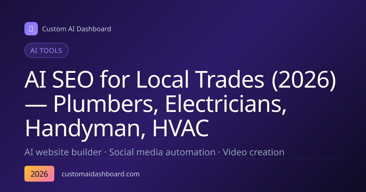 AI SEO for Local Trades (2026) — Plumbers, Electricians, Handyman, HVAC