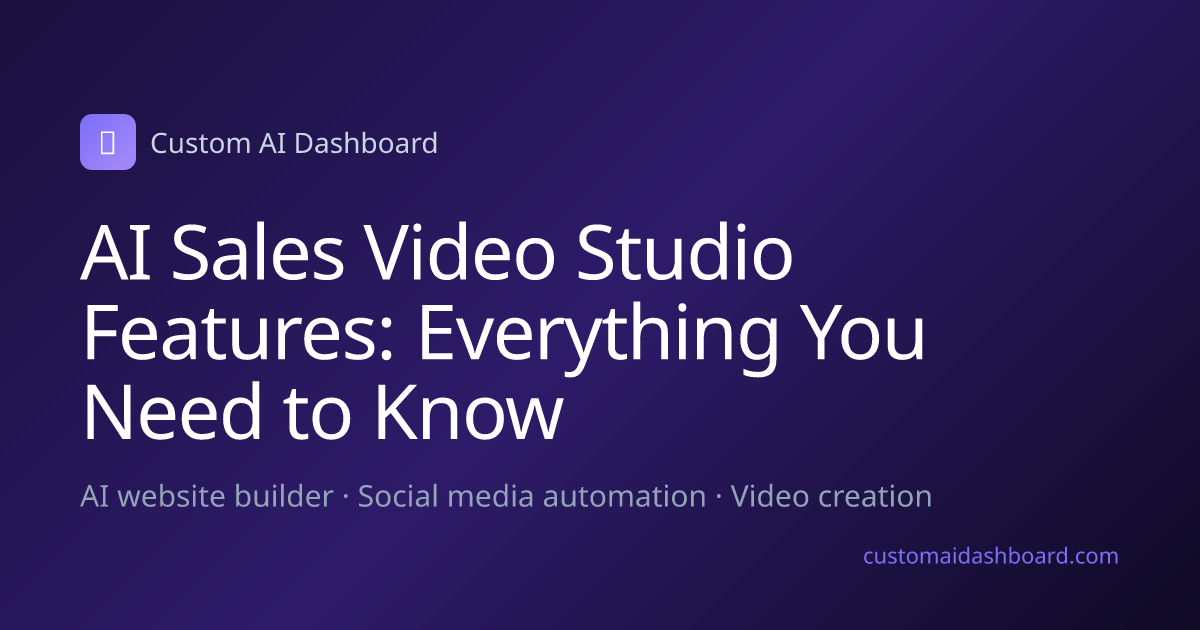 AI Sales Video Studio Features: Everything You Need to Know