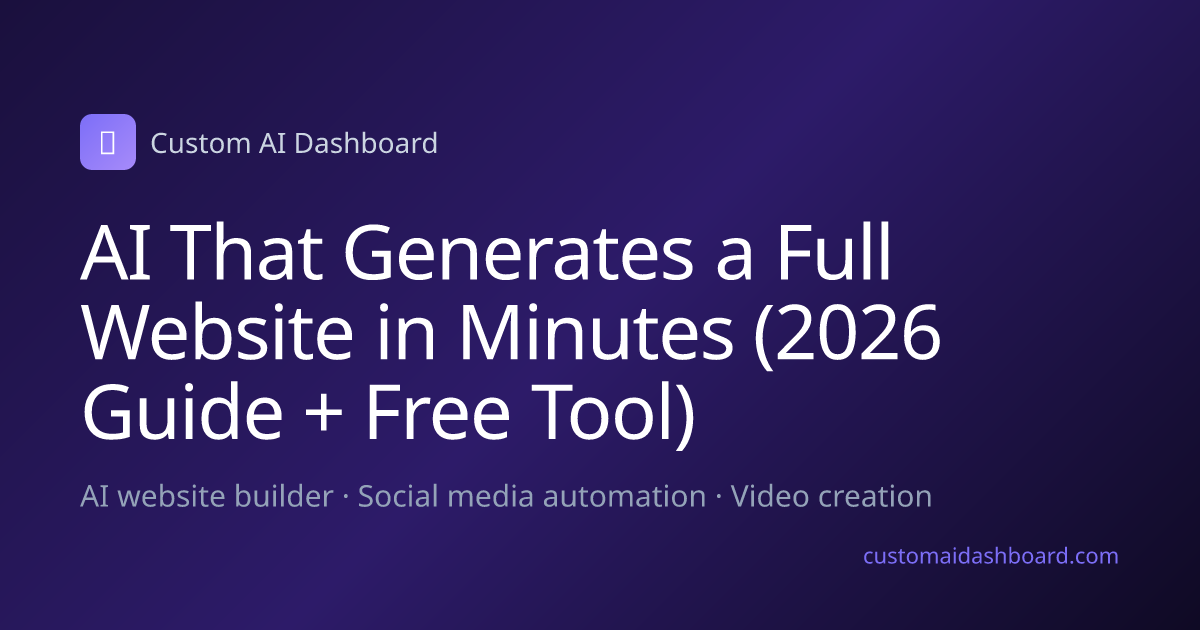 AI That Generates a Full Website in Minutes (2026 Guide + Free Tool)
