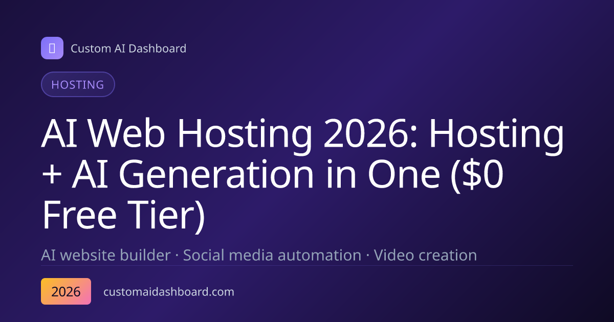 AI Web Hosting 2026: Hosting + AI Generation in One ($0 Free Tier)