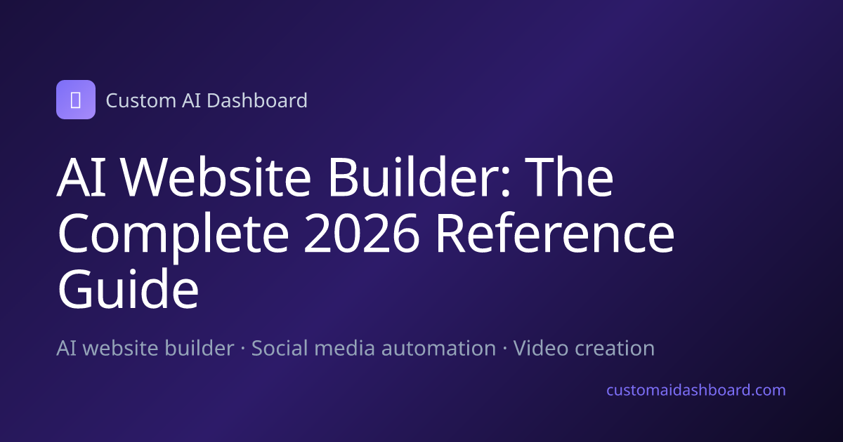 AI Website Builder: The Complete 2026 Reference Guide
