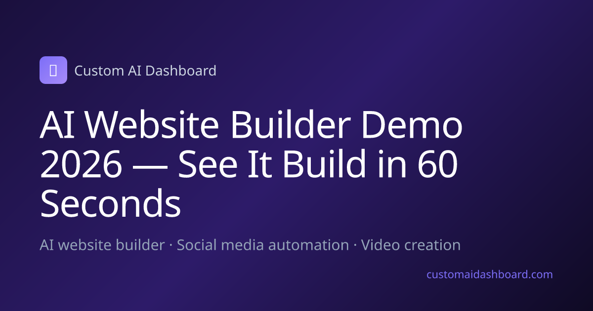 AI Website Builder Demo 2026 — See It Build in 60 Seconds