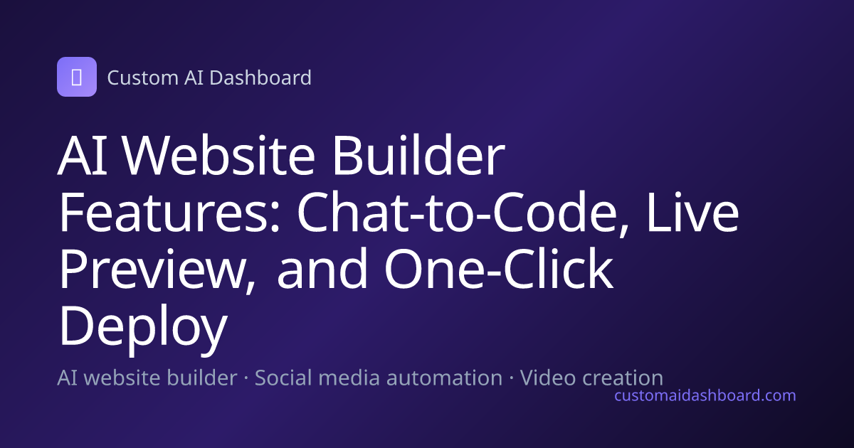 AI Website Builder Features: Chat-to-Code, Live Preview, and One-Click Deploy
