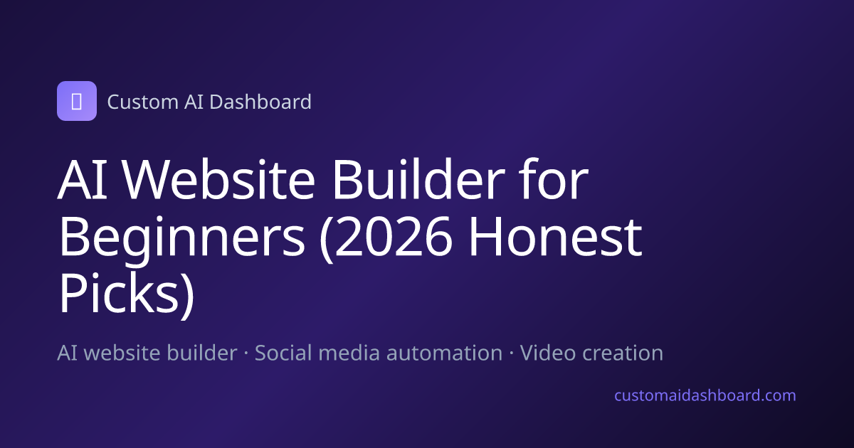 AI Website Builder for Beginners (2026 Honest Picks)