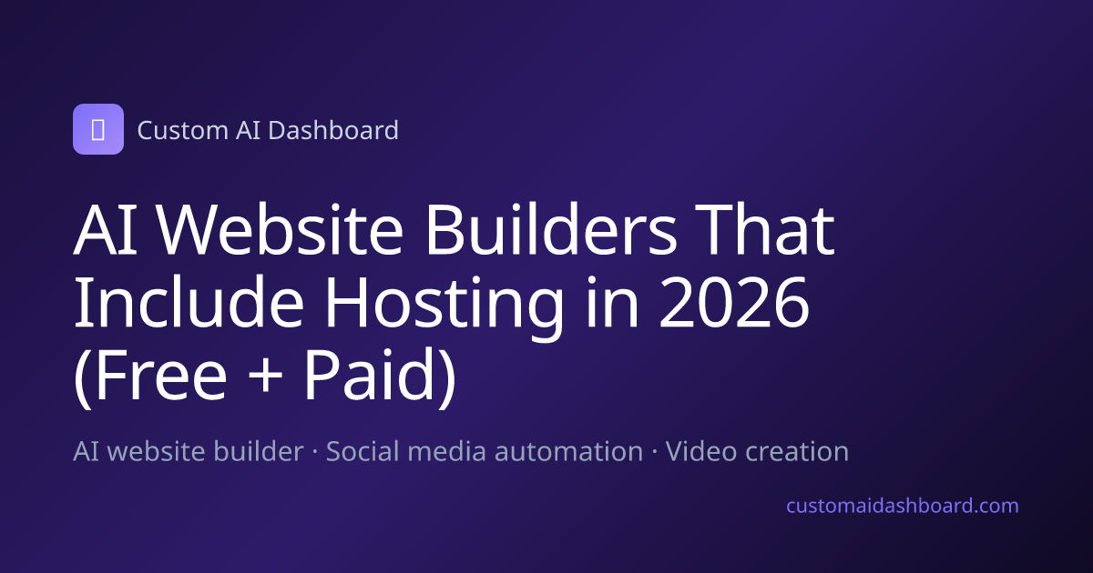 AI Website Builders That Include Hosting in 2026 (Free + Paid)