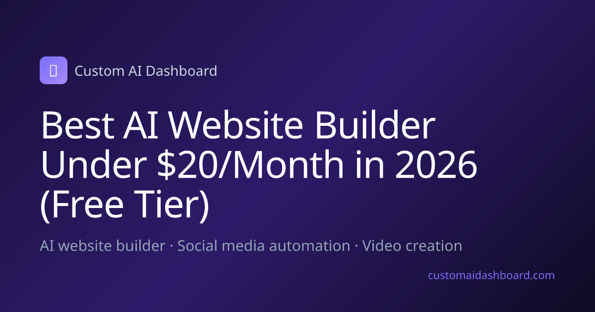 Best AI Website Builder Under $20/Month in 2026 (Free Tier)
