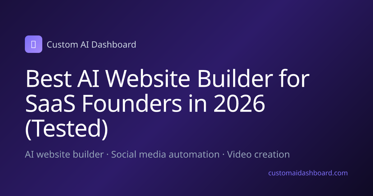 Best AI Website Builder for SaaS Founders in 2026 (Tested)