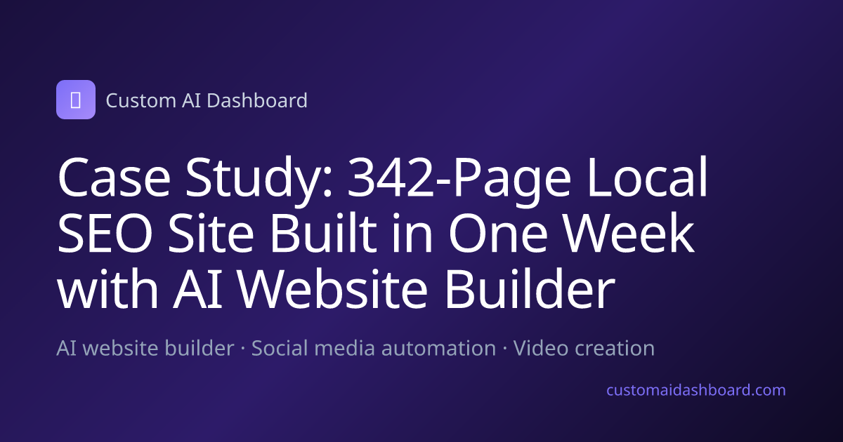 Case Study: 342-Page Local SEO Site Built in One Week with AI Website Builder