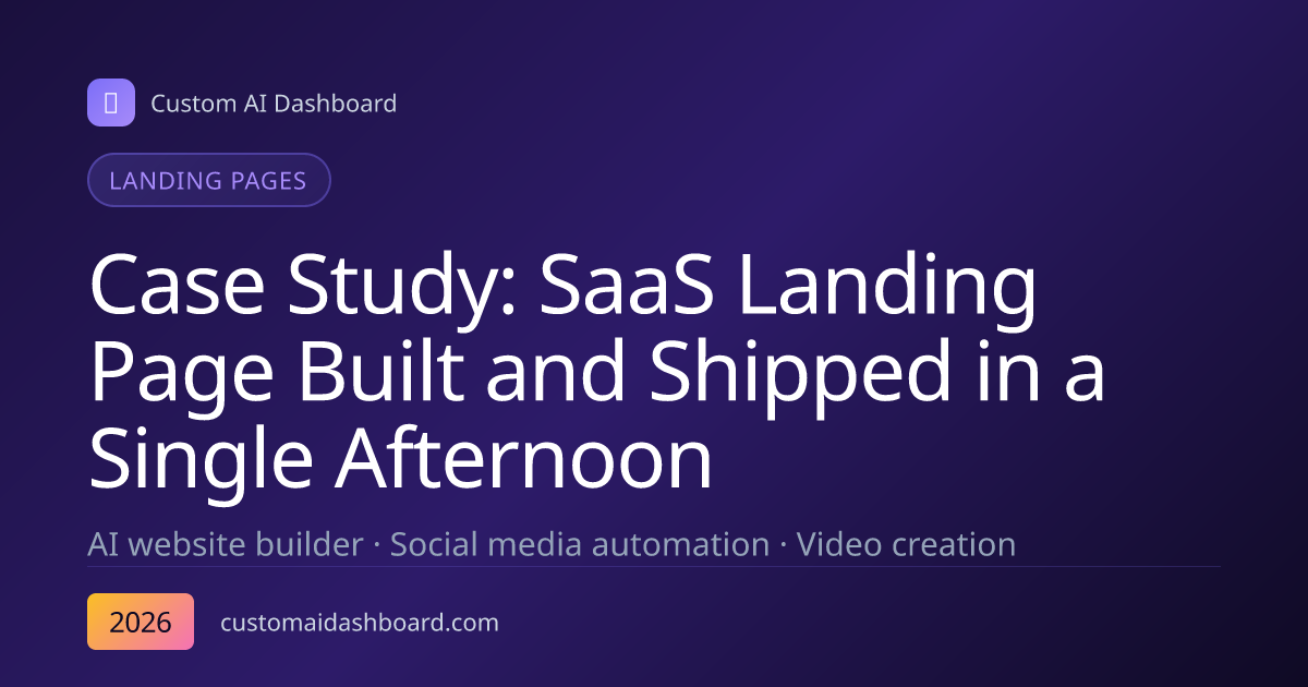 Case Study: SaaS Landing Page Built and Shipped in a Single Afternoon
