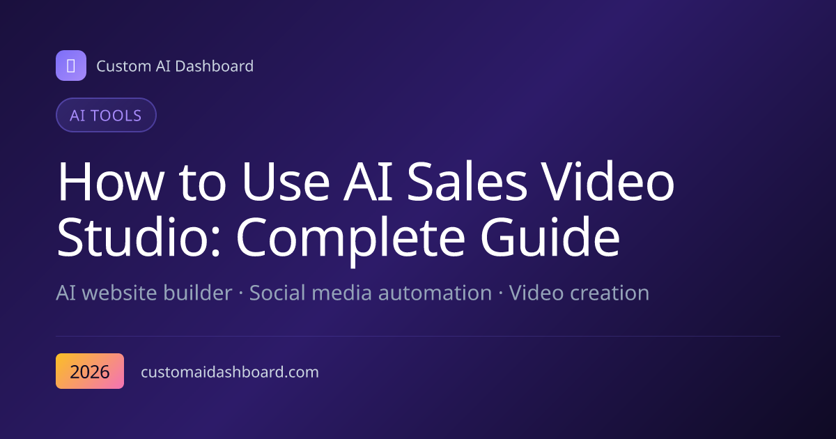 How to Use AI Sales Video Studio: Complete Guide