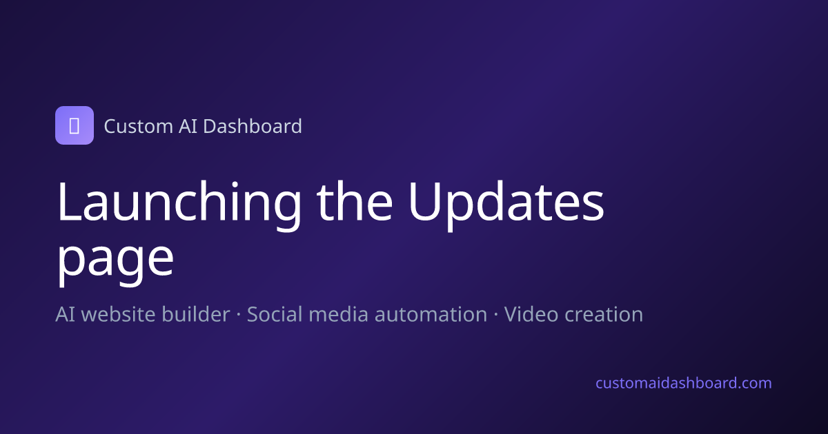 Launching the Updates page